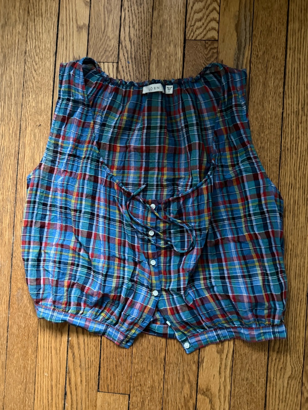 Doen Theo Top in Alderbrook Plaid - Size Small